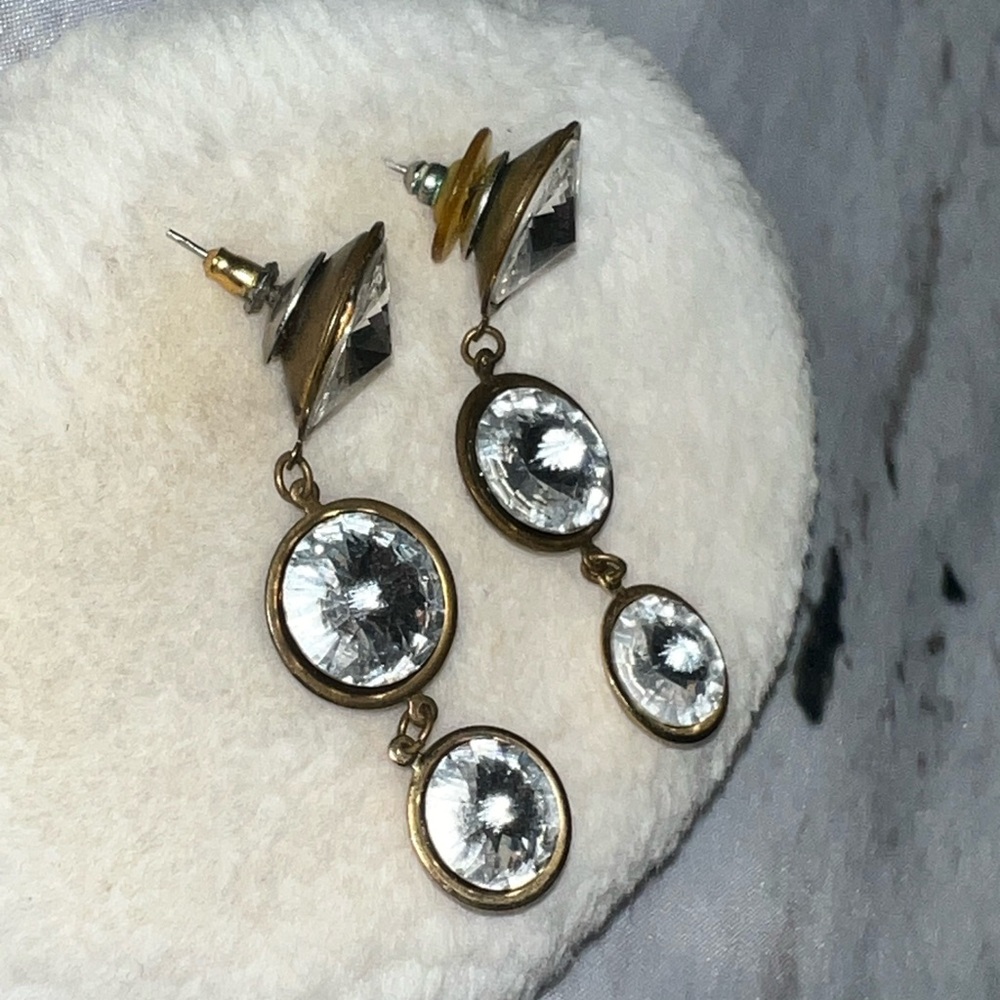 Elegant Gold‎ and Silver Drop Earrings